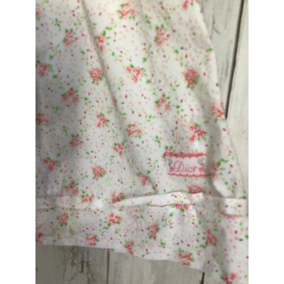 Dior Baby White Floral Print & Logo Dress 100% Cotton Infant Girl Size 6M - Picture 3 of 9